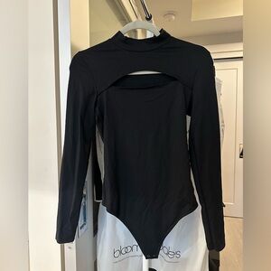 Abercrombie & Fitch Black Long Sleeve Cut-Out Bodysuit – Soft A&F Collection - S